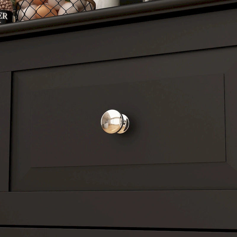 Armoire de rangement de garde-manger avec portes en verre, buffet latéral, finition laque blanche