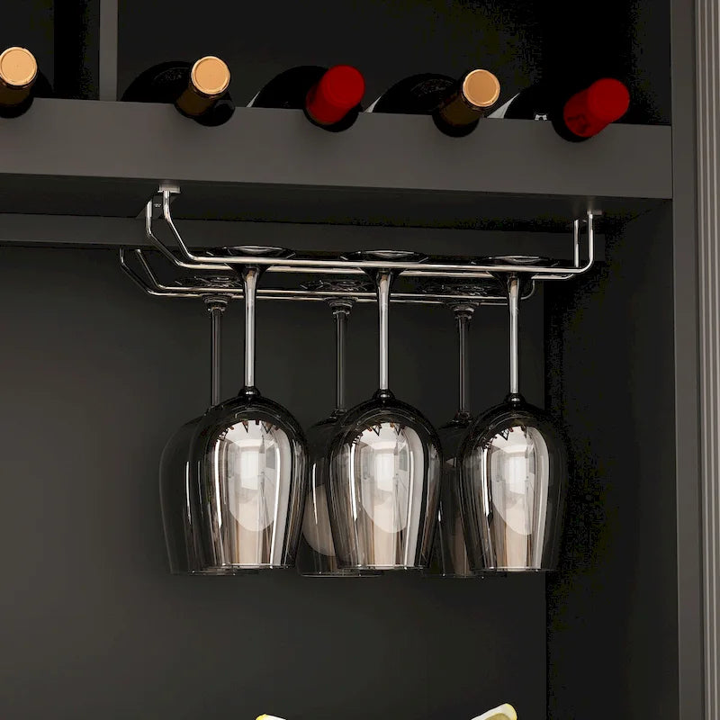 Armoire de rangement de garde-manger avec portes en verre, buffet latéral, finition laque blanche
