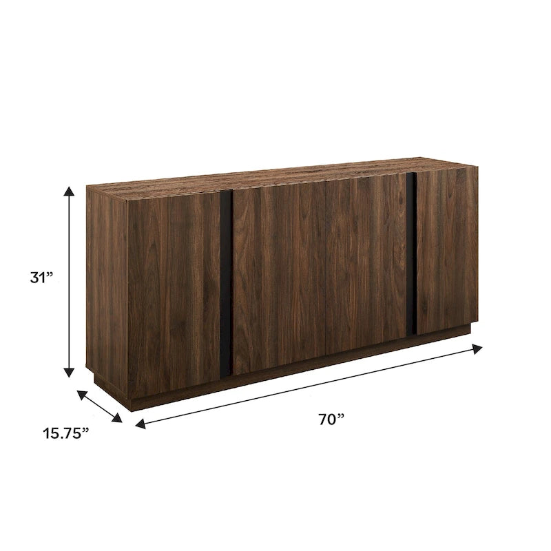 Buffet bahut minimaliste à 4 portes et étagères réglables de 178 cm