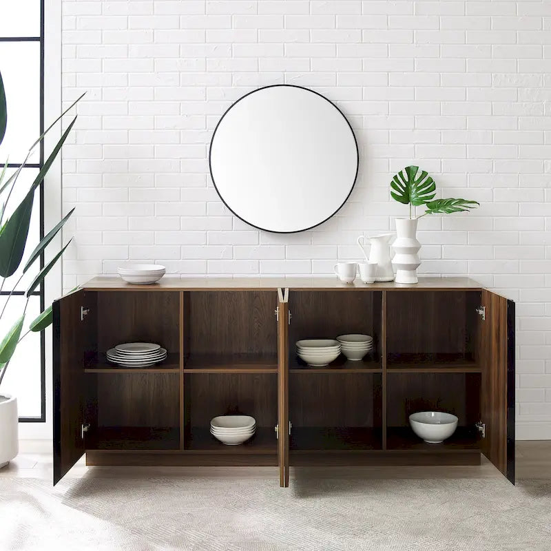 Buffet bahut minimaliste à 4 portes et étagères réglables de 178 cm