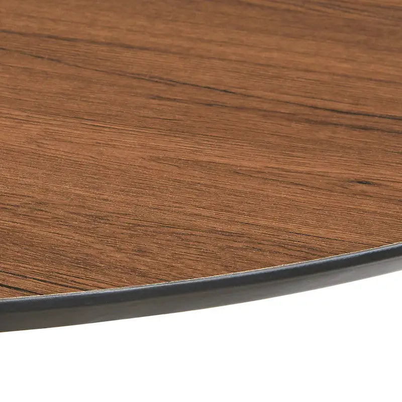 Table à manger ronde Mid-Century Noyer Marbre Noir Or Moderne