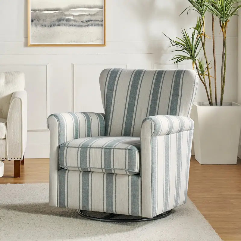 Fauteuil d'appoint à bascule pivotant en tissu fleuri avec accoudoirs arrondis et dossier incurvé