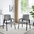 Chaise de bureau en similicuir rembourrée avec accoudoirs et structure métallique