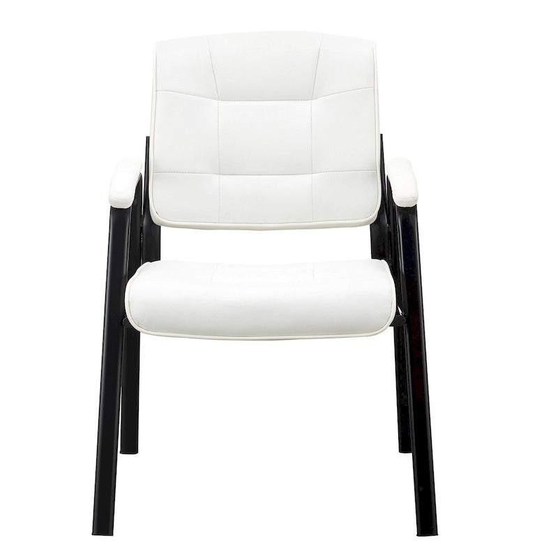 Chaise de bureau en similicuir rembourrée avec accoudoirs et structure métallique