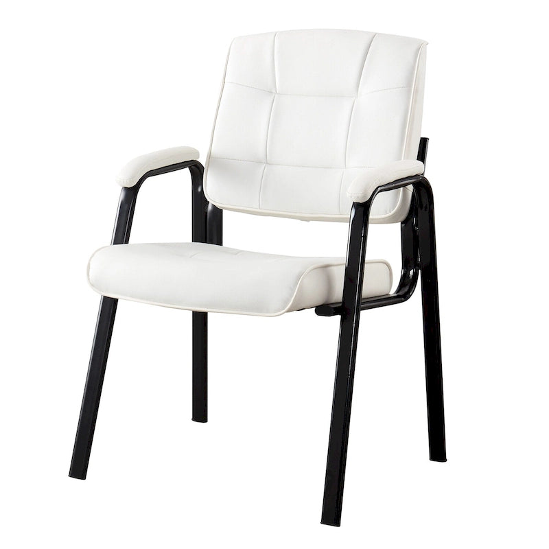 Chaise de bureau en similicuir rembourrée avec accoudoirs et structure métallique