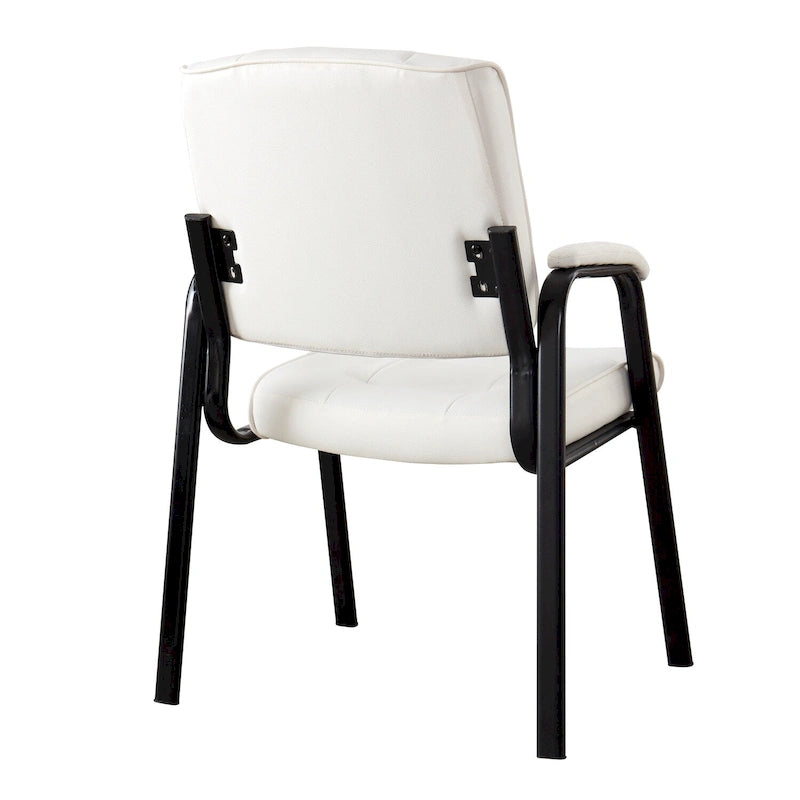 Chaise de bureau en similicuir rembourrée avec accoudoirs et structure métallique