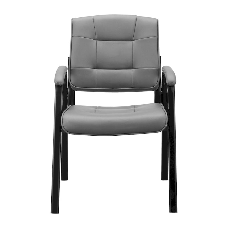 Chaise de bureau en similicuir rembourrée avec accoudoirs et structure métallique