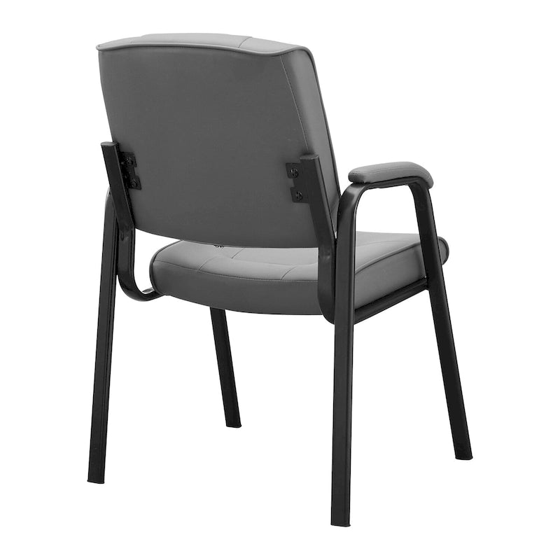 Chaise de bureau en similicuir rembourrée avec accoudoirs et structure métallique