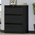 Armoire de classement latérale large en acier avec verrouillage, noire et blanche, pour bureau