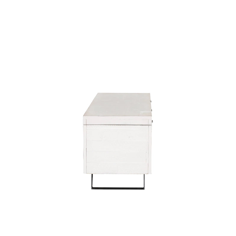 Banc de rangement en bois d'acacia de 46 pouces avec couvercle à charnière marron et blanc