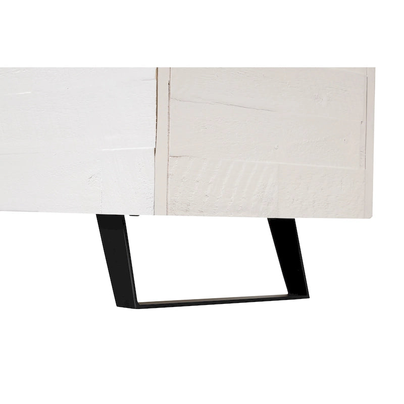 Banc de rangement en bois d'acacia de 46 pouces avec couvercle à charnière marron et blanc