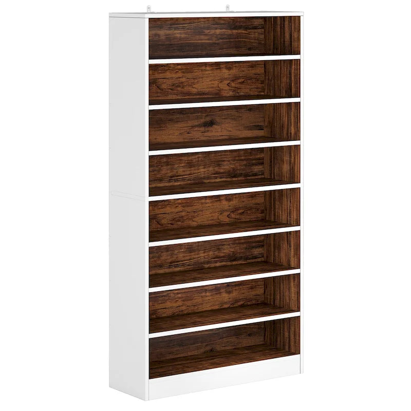Meuble de rangement pour chaussures à étagères ouvertes, blanc, à plusieurs niveaux, pour entrée