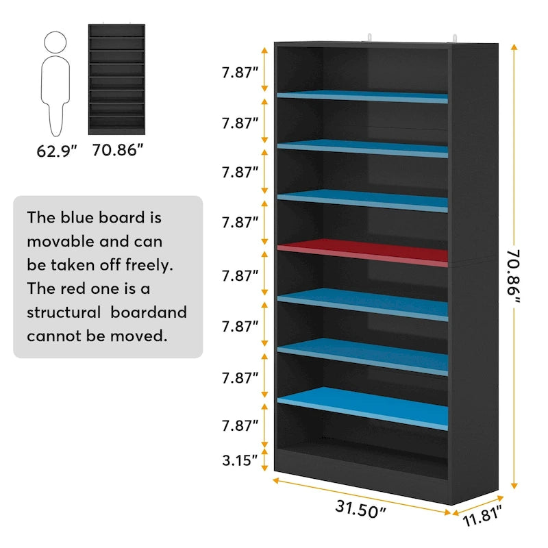 Meuble de rangement pour chaussures à étagères ouvertes, blanc, à plusieurs niveaux, pour entrée