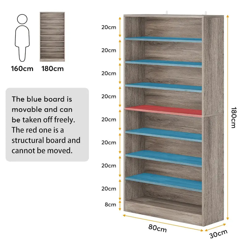 Meuble de rangement pour chaussures à étagères ouvertes, blanc, à plusieurs niveaux, pour entrée
