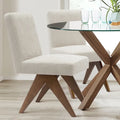 Chaise de salle à manger Parson rembourrée style Mid-Century avec pieds en bois massif