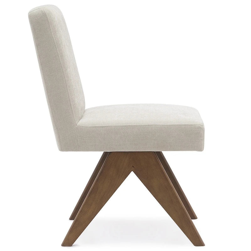 Chaise de salle à manger Parson rembourrée style Mid-Century avec pieds en bois massif