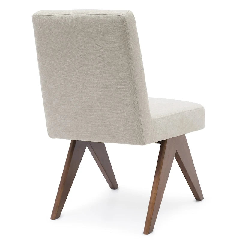 Chaise de salle à manger Parson rembourrée style Mid-Century avec pieds en bois massif