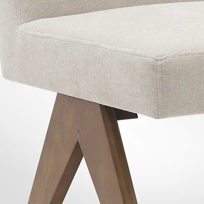 Chaise de salle à manger Parson rembourrée style Mid-Century avec pieds en bois massif