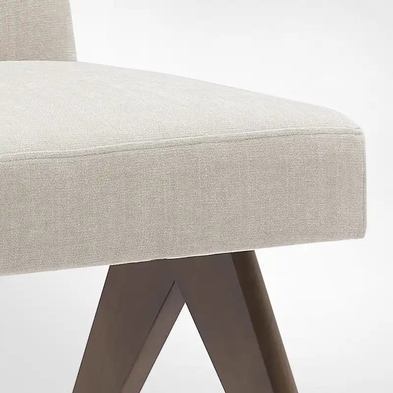Chaise de salle à manger Parson rembourrée style Mid-Century avec pieds en bois massif