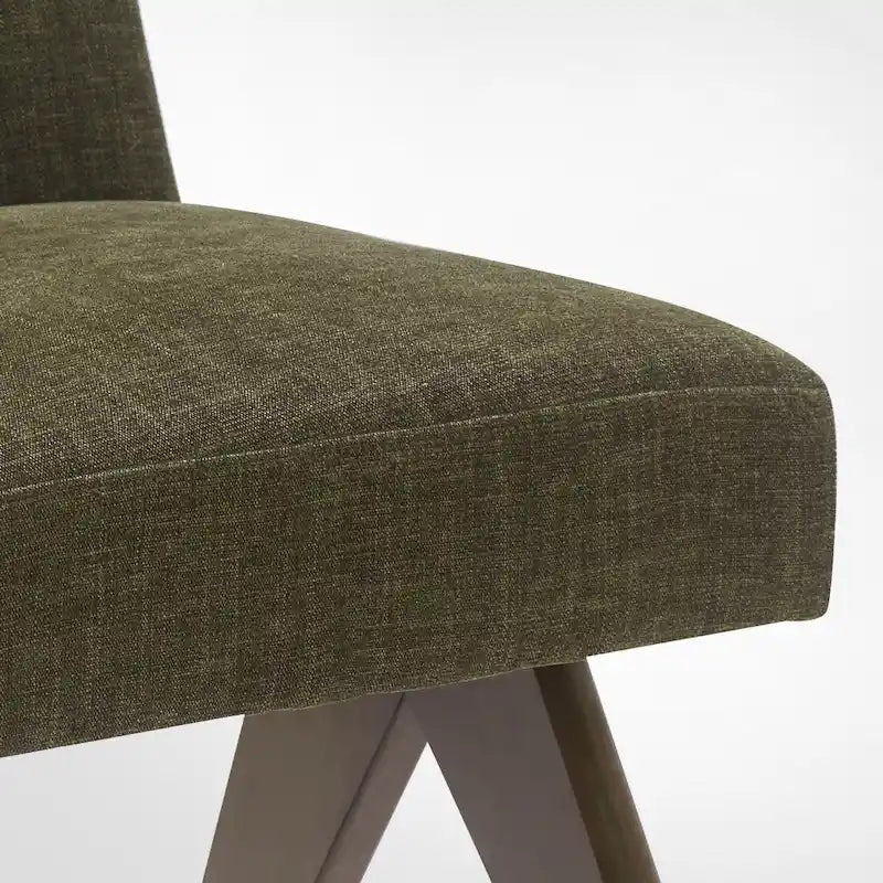 Chaise de salle à manger Parson rembourrée style Mid-Century avec pieds en bois massif