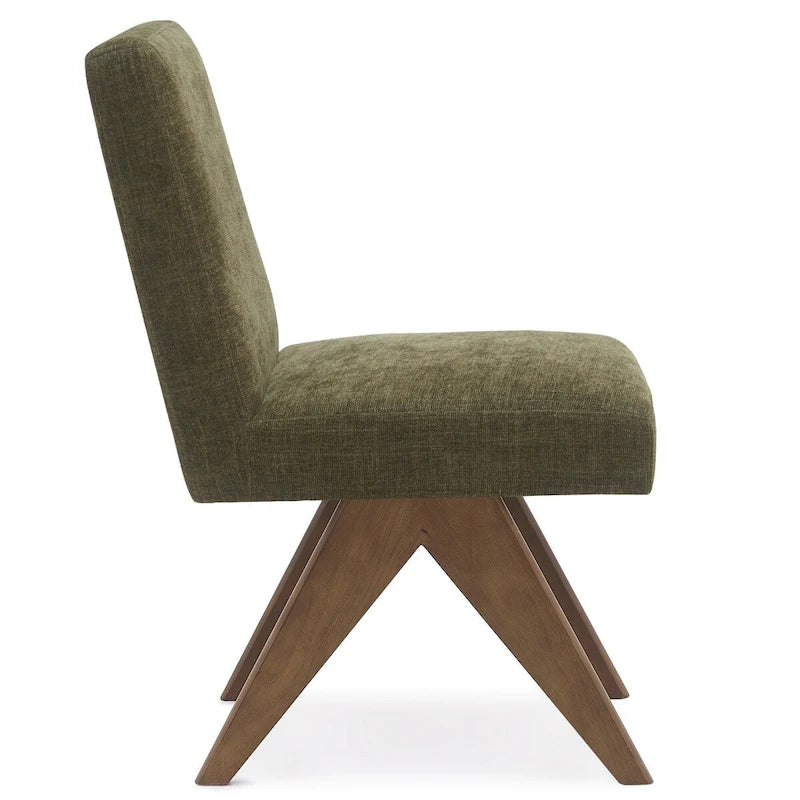 Chaise de salle à manger Parson rembourrée style Mid-Century avec pieds en bois massif