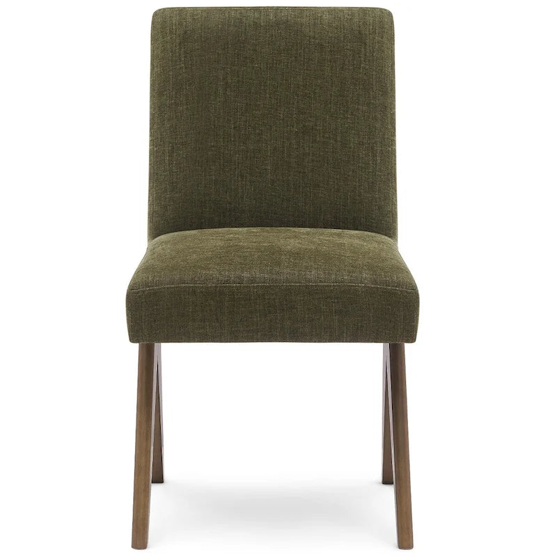 Chaise de salle à manger Parson rembourrée style Mid-Century avec pieds en bois massif