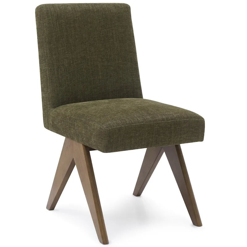 Chaise de salle à manger Parson rembourrée style Mid-Century avec pieds en bois massif