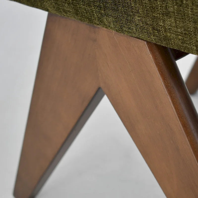 Chaise de salle à manger Parson rembourrée style Mid-Century avec pieds en bois massif