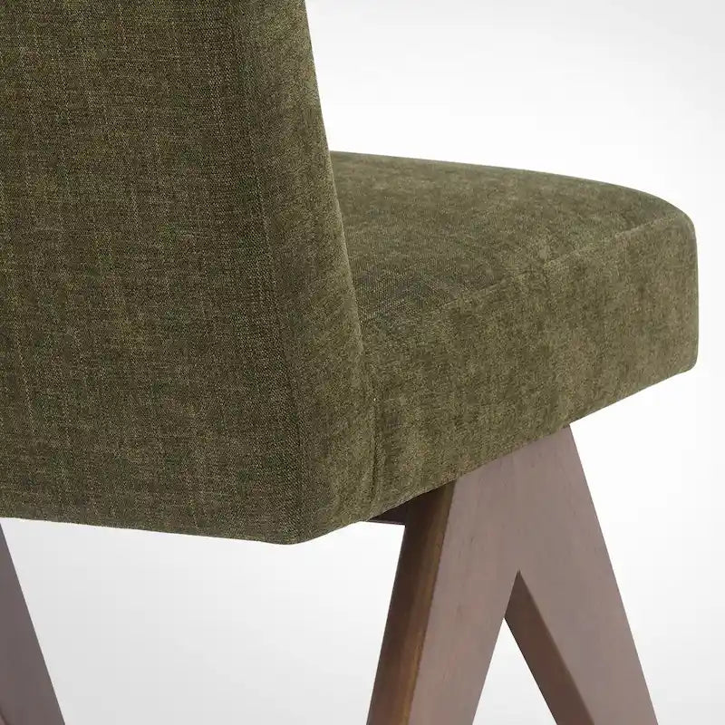 Chaise de salle à manger Parson rembourrée style Mid-Century avec pieds en bois massif