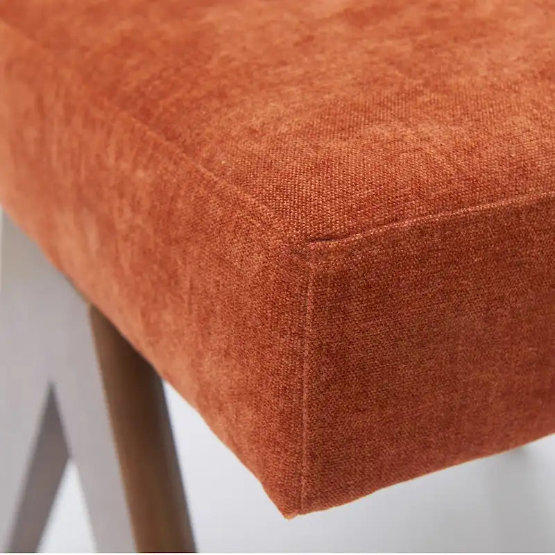 Chaise de salle à manger Parson rembourrée style Mid-Century avec pieds en bois massif