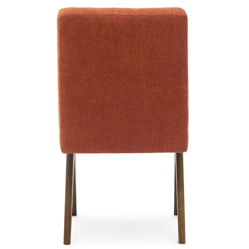 Chaise de salle à manger Parson rembourrée style Mid-Century avec pieds en bois massif