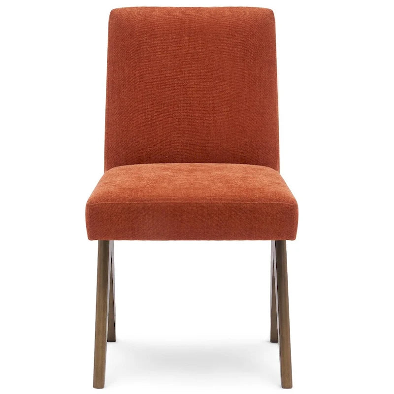 Chaise de salle à manger Parson rembourrée style Mid-Century avec pieds en bois massif