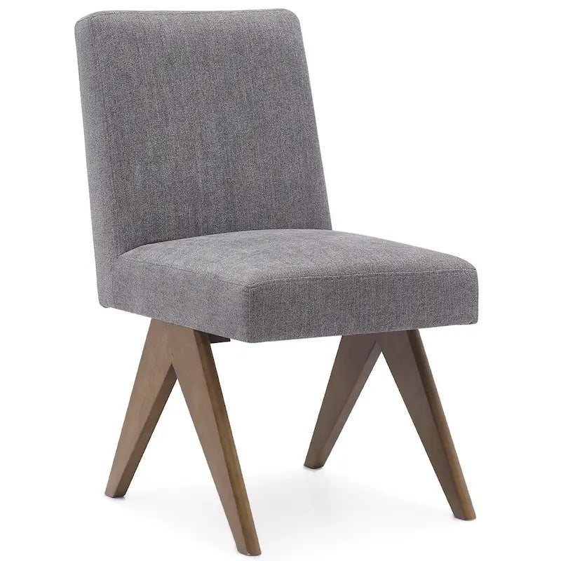 Chaise de salle à manger Parson rembourrée style Mid-Century avec pieds en bois massif
