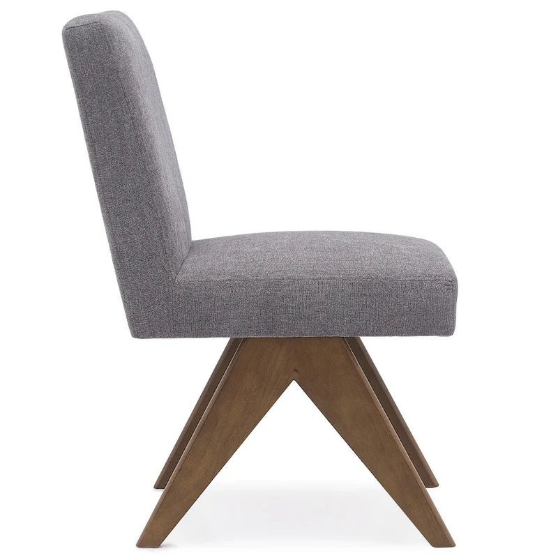 Chaise de salle à manger Parson rembourrée style Mid-Century avec pieds en bois massif
