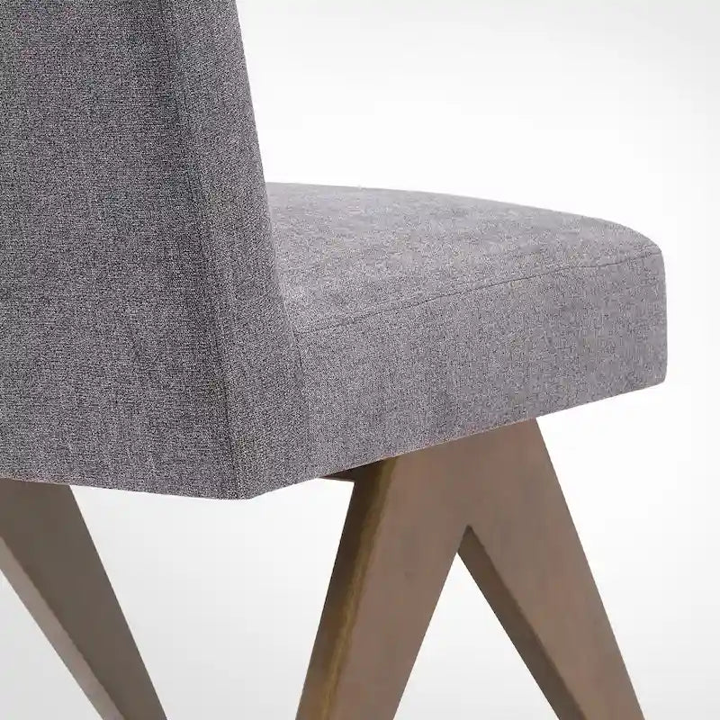Chaise de salle à manger Parson rembourrée style Mid-Century avec pieds en bois massif