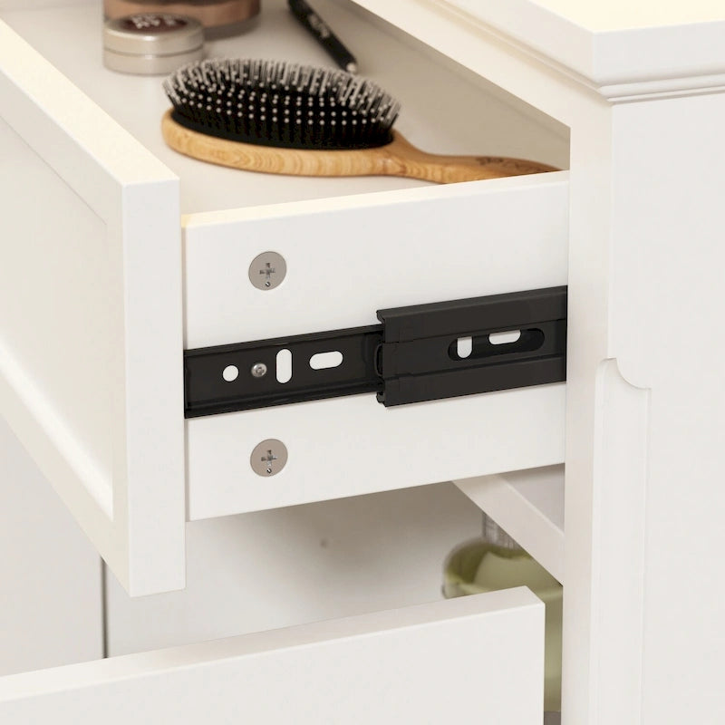 Meuble de rangement moderne à tiroirs multiples avec étagères réglables
