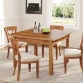 Table à manger carrée rustique avec pieds en bois massif, marron, 4 places