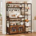 Étagère de boulangerie industrielle avec prise de courant, casier à vin, armoire de rangement marron