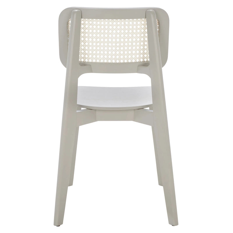 Chaise de salle à manger moderne du milieu du siècle avec dossier en cannage et cadre en bois massif
