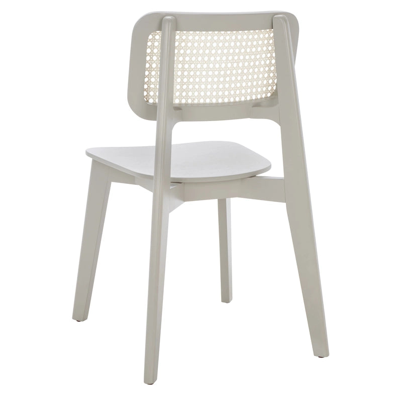 Chaise de salle à manger moderne du milieu du siècle avec dossier en cannage et cadre en bois massif