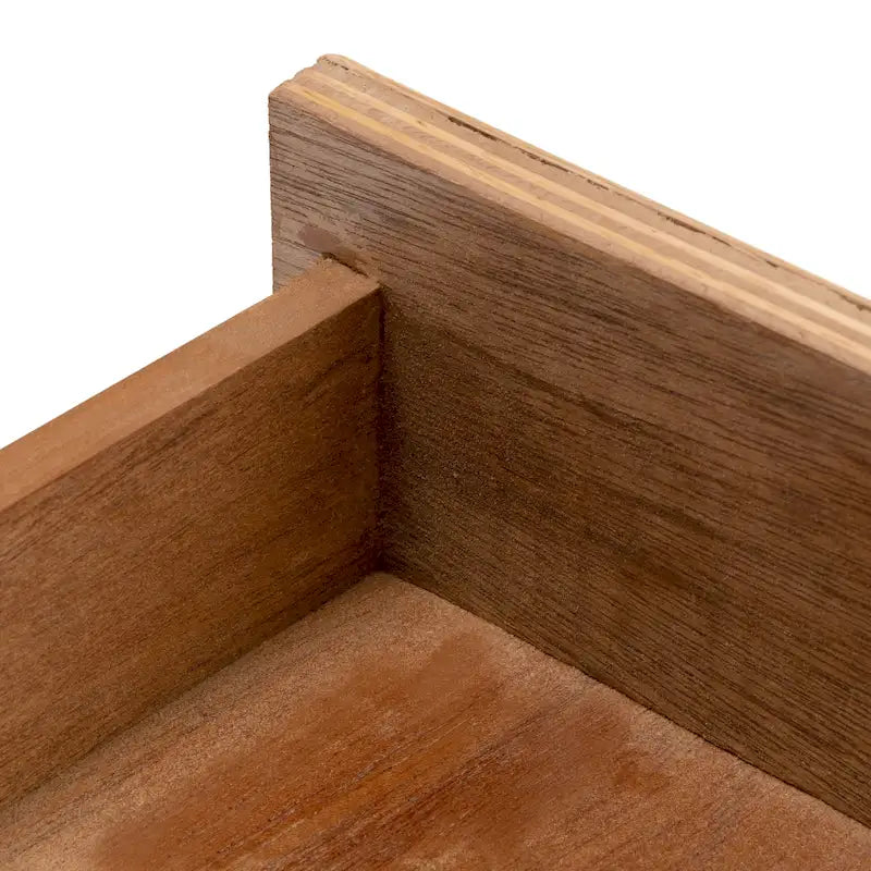 Table de chevet avec 1 tiroir, 1 étagère et rangement ouvert en bambou et rotin