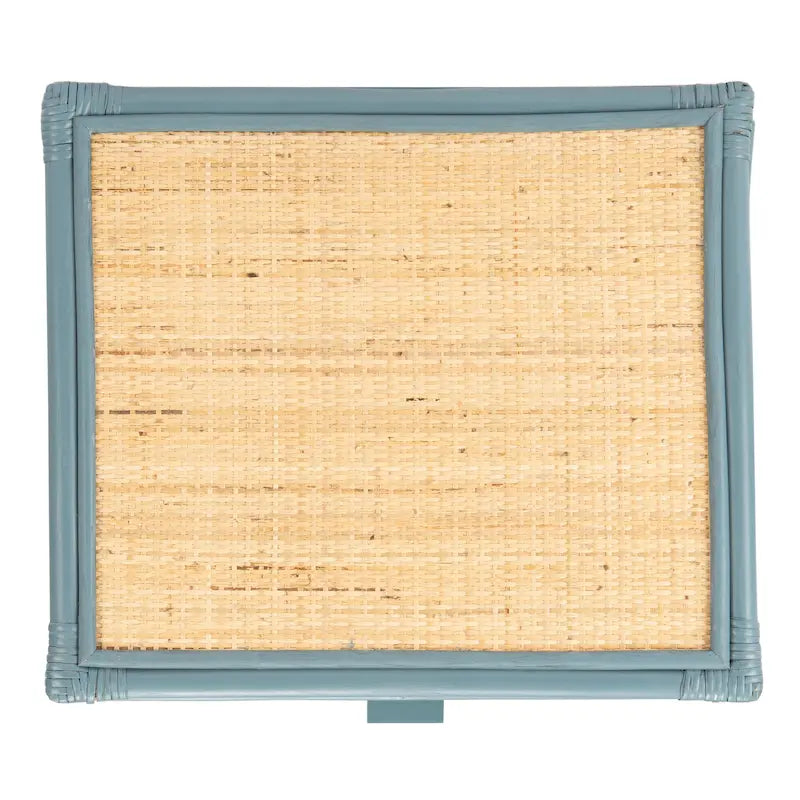 Table de chevet avec 1 tiroir, 1 étagère et rangement ouvert en bambou et rotin
