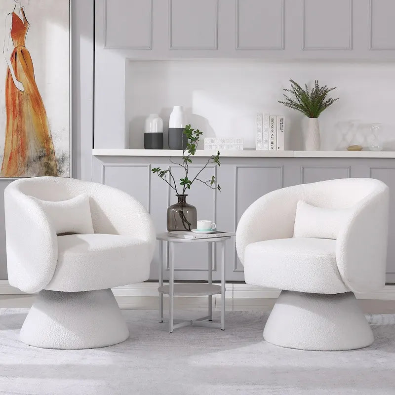Fauteuil d'appoint pivotant rembourré avec coussin