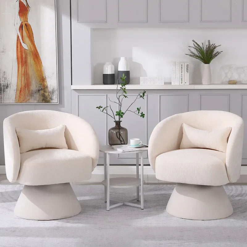 Fauteuil d'appoint pivotant rembourré avec coussin