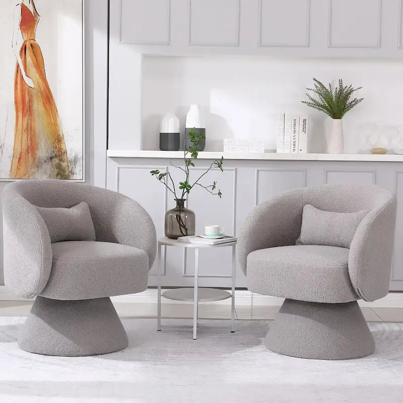 Fauteuil d'appoint pivotant rembourré avec coussin