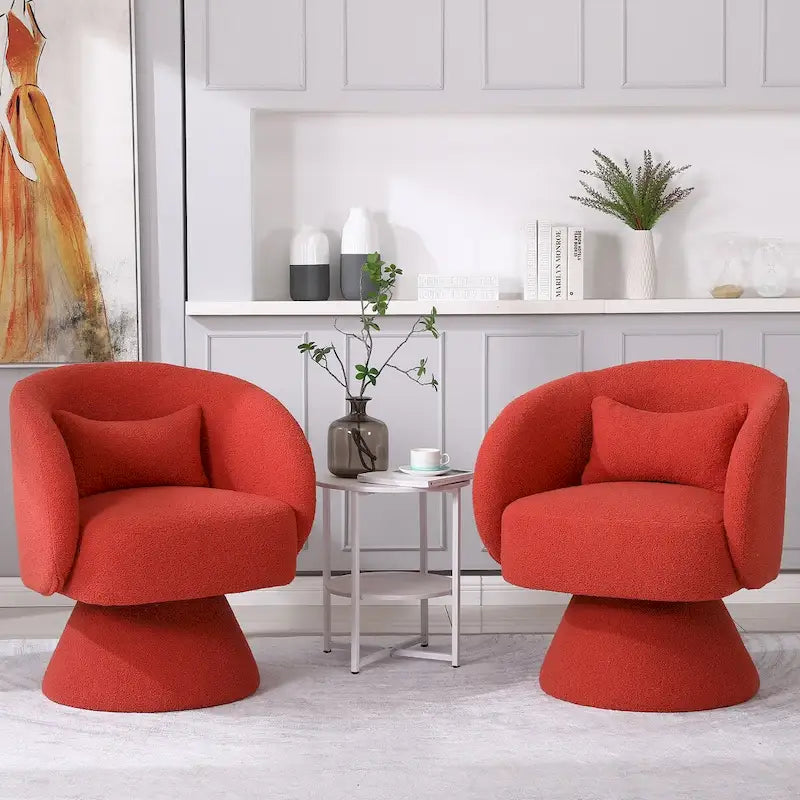 Fauteuil d'appoint pivotant rembourré avec coussin