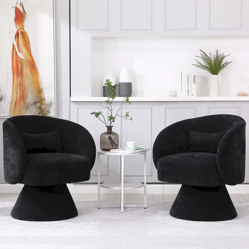 Fauteuil d'appoint pivotant rembourré avec coussin