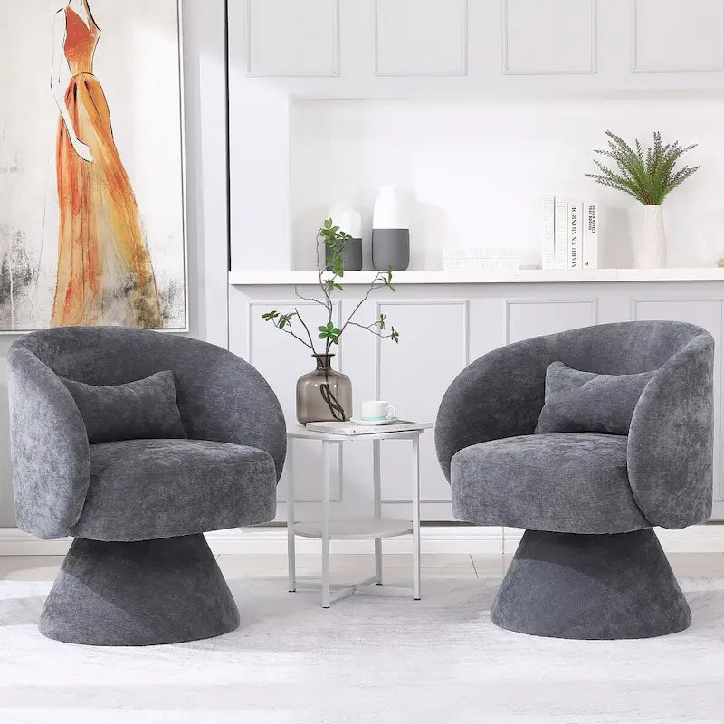 Fauteuil d'appoint pivotant rembourré avec coussin