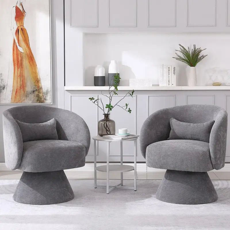 Fauteuil d'appoint pivotant rembourré avec coussin