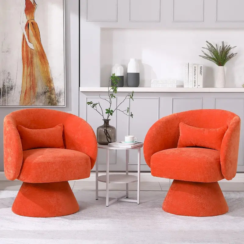 Fauteuil d'appoint pivotant rembourré avec coussin